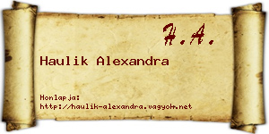 Haulik Alexandra névjegykártya